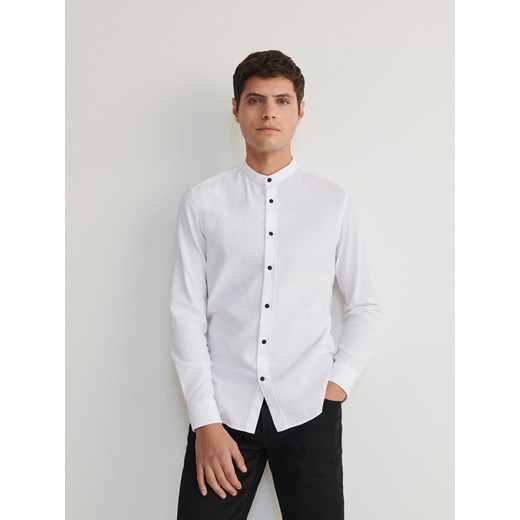 Reserved - Koszula super slim fit ze stójką - biały ze sklepu Reserved w kategorii Koszule męskie - zdjęcie 172274660