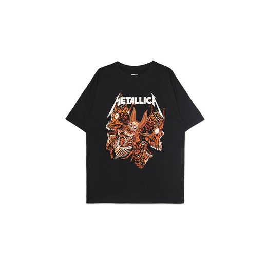 Cropp - T-shirt oversize z printem Metallica - czarny ze sklepu Cropp w kategorii Bluzki damskie - zdjęcie 172276703