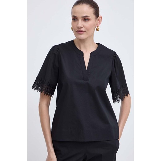 Twinset bluzka damska kolor czarny gładka ze sklepu ANSWEAR.com w kategorii Bluzki damskie - zdjęcie 172277442