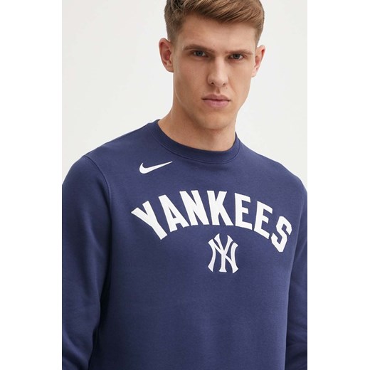 Nike bluza New York Yankees męska kolor granatowy z aplikacją ze sklepu ANSWEAR.com w kategorii Bluzy męskie - zdjęcie 172277560