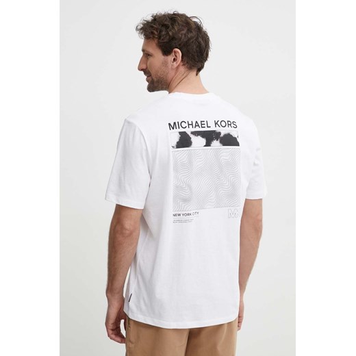 Michael Kors t-shirt bawełniany męski kolor biały z nadrukiem ze sklepu ANSWEAR.com w kategorii T-shirty męskie - zdjęcie 172278024