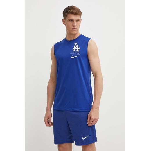Nike top Los Angeles Dodgers męski kolor niebieski ze sklepu ANSWEAR.com w kategorii T-shirty męskie - zdjęcie 172278042
