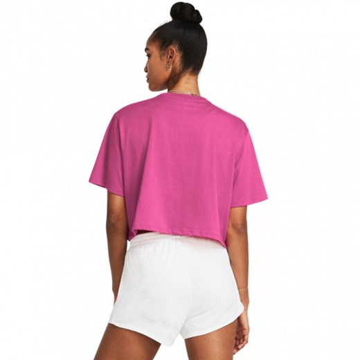 Damski t-shirt crop-top Under Armour Campus Boxy Crop SS - różowy ze sklepu Sportstylestory.com w kategorii Bluzki damskie - zdjęcie 172284173