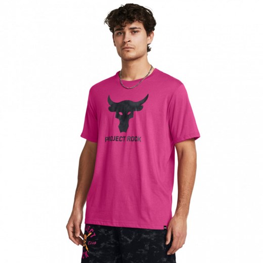 Męska koszulka treningowa Under Armour UA Project Rock Brahma Bull SS - różowa ze sklepu Sportstylestory.com w kategorii T-shirty męskie - zdjęcie 172284241