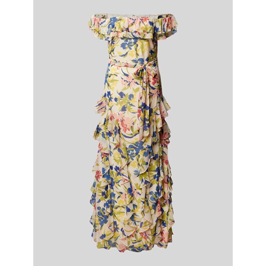 Sukienka wieczorowa z dekoltem carmen i kwiatowym wzorem Lauren Dresses 42 Peek&Cloppenburg 
