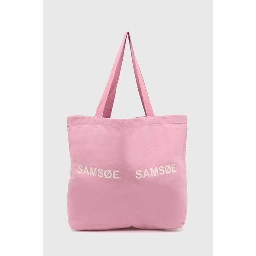 Samsoe Samsoe torebka FRINKA kolor różowy F20300113 ze sklepu PRM w kategorii Torby materiałowe - zdjęcie 172284851