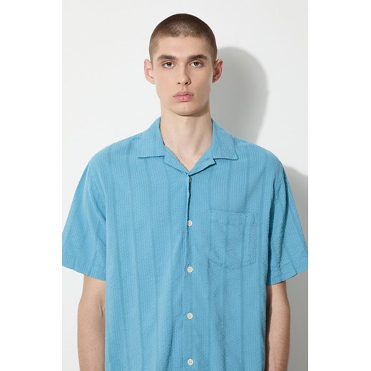 Corridor koszula Striped Seersucker męska kolor niebieski regular SS0014 ze sklepu PRM w kategorii Koszule męskie - zdjęcie 172284932