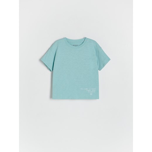 Reserved - T-shirt z nadrukiem - miętowy ze sklepu Reserved w kategorii Koszulki niemowlęce - zdjęcie 172287383