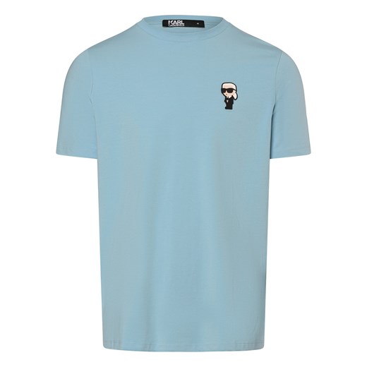 KARL LAGERFELD Koszulka męska Mężczyźni Bawełna jasnoniebieski jednolity ze sklepu vangraaf w kategorii T-shirty męskie - zdjęcie 172287450
