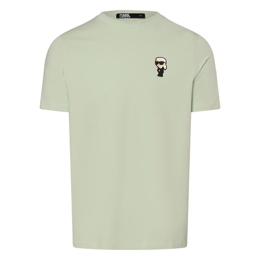 KARL LAGERFELD Koszulka męska Mężczyźni Bawełna seledynowy jednolity ze sklepu vangraaf w kategorii T-shirty męskie - zdjęcie 172287451