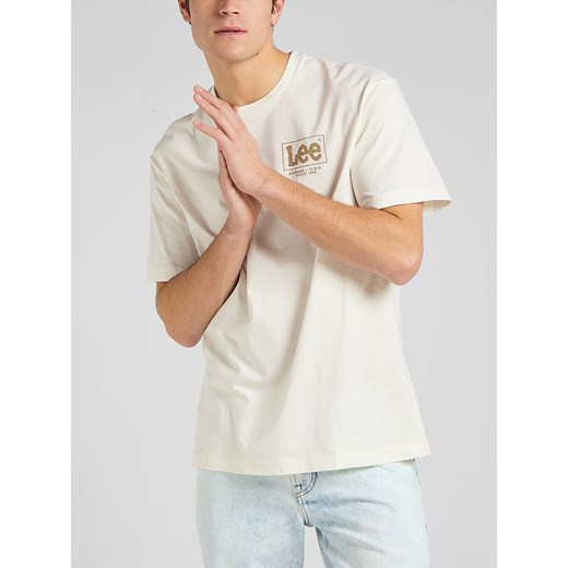 T-shirt męski Lee z krótkimi rękawami biały bawełniany 