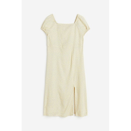 H & M - Sukienka z bufiastym rękawem - Żółty H & M 146 (10-11Y) H&M
