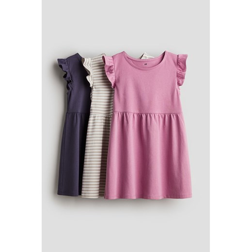 H & M - Dżersejowa sukienka 3-pak - Fioletowy ze sklepu H&M w kategorii Sukienki dziewczęce - zdjęcie 172292293