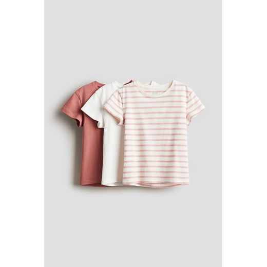 H & M - Bawełniany top 3-pak - Pomarańczowy ze sklepu H&M w kategorii Bluzki dziewczęce - zdjęcie 172292303