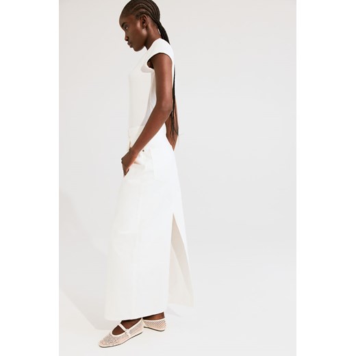 H & M - Długa spódnica dżinsowa - Biały ze sklepu H&M w kategorii Spódnice - zdjęcie 172292350