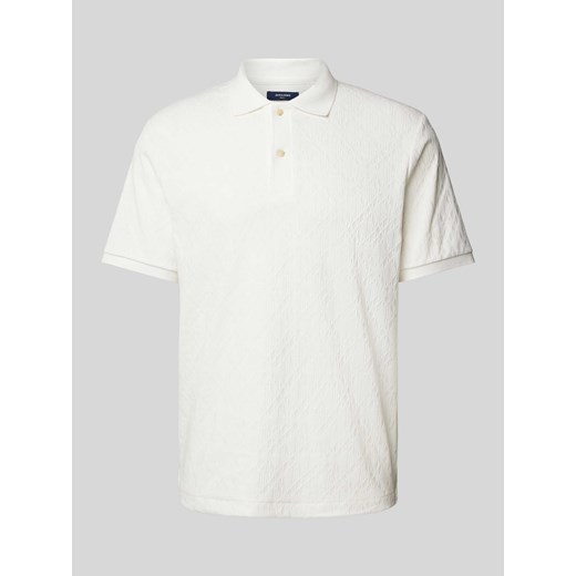 Kołnierzyk polo z fakturowanym wzorem model ‘CLIFF’ ze sklepu Peek&Cloppenburg  w kategorii T-shirty męskie - zdjęcie 172292601