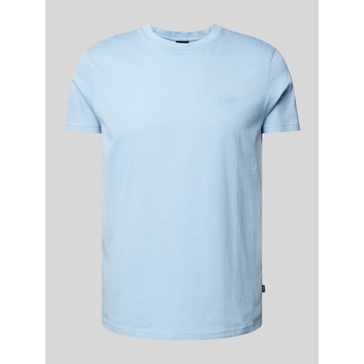 T-shirt z prążkowanym,okrągłym dekoltem model ‘Paris’ ze sklepu Peek&Cloppenburg  w kategorii T-shirty męskie - zdjęcie 172292894