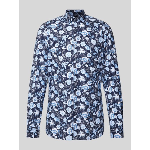 Koszula biznesowa o kroju body fit z kwiatowym nadrukiem model ‘Taviano’ ze sklepu Peek&Cloppenburg  w kategorii Koszule męskie - zdjęcie 172293020