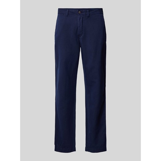 Spodnie o kroju straight fit z mieszanki lnu i bawełny ze sklepu Peek&Cloppenburg  w kategorii Spodnie męskie - zdjęcie 172293031