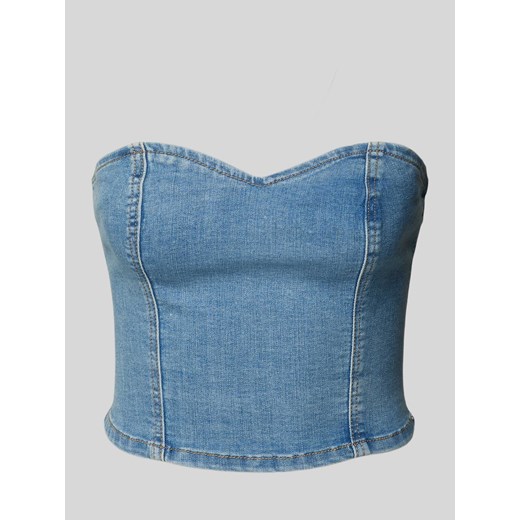 Top bandażowy z imitacji denimu model ‘TIKI’ ze sklepu Peek&Cloppenburg  w kategorii Bluzki damskie - zdjęcie 172293110