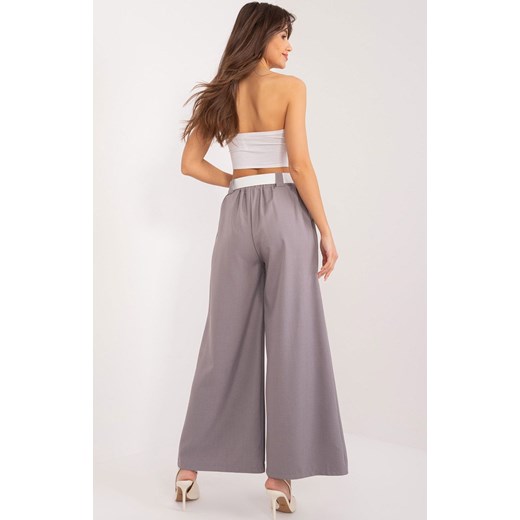 Szare spodnie palazzo z paskiem DHJ-SP-5583.97, Kolor szary, Rozmiar uniwersalny, ITALY MODA ze sklepu Primodo w kategorii Spodnie damskie - zdjęcie 172294070