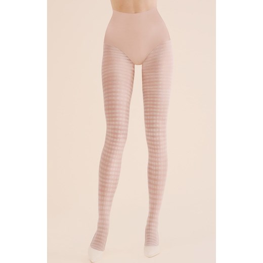 Kremowe rajstopy w kratkę Revel 20 den 1189, Kolor ecru-wzór, Rozmiar 3, Gabriella ze sklepu Intymna w kategorii Rajstopy - zdjęcie 172294471