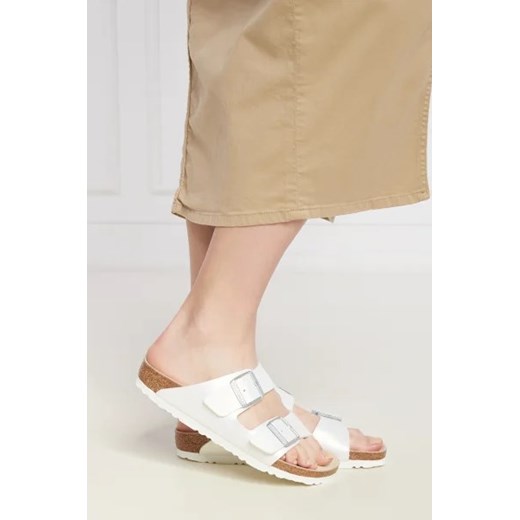 Birkenstock Klapki Arizona BF Shiny Lizard | z dodatkiem skóry 39 Gomez Fashion Store