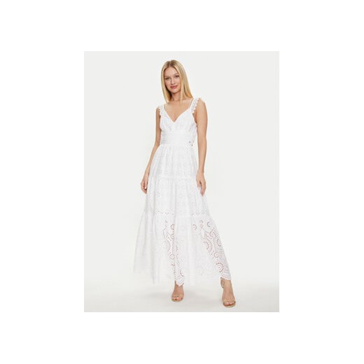 Guess Sukienka letnia Sl Palma Long W4GK46 WG571 Biały Regular Fit ze sklepu MODIVO w kategorii Sukienki - zdjęcie 172296730