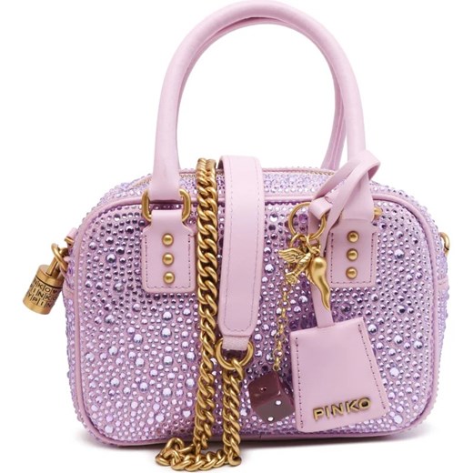 Pinko Skórzana torebka na ramię BOWLING BAG MINI CROSTA FULL S Pinko OS Gomez Fashion Store