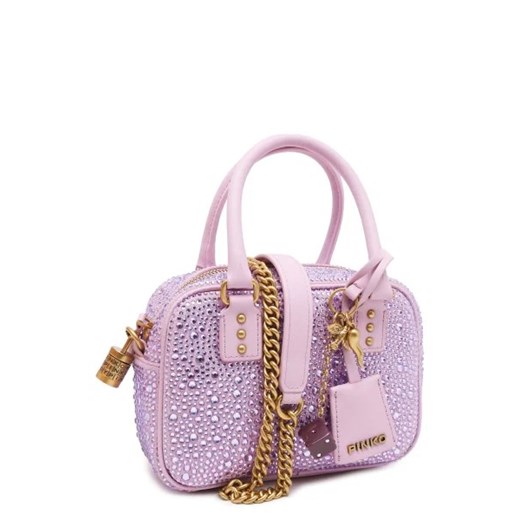 Pinko Skórzana torebka na ramię BOWLING BAG MINI CROSTA FULL S Pinko OS Gomez Fashion Store