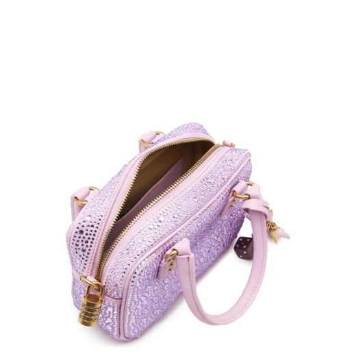 Pinko Skórzana torebka na ramię BOWLING BAG MINI CROSTA FULL S Pinko Uniwersalny Gomez Fashion Store