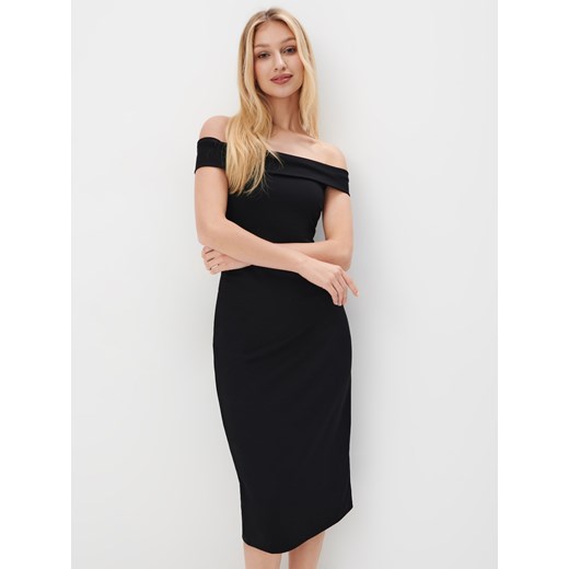 Mohito - Sukienka midi z odkrytymi ramionami - czarny Mohito XS okazja Mohito