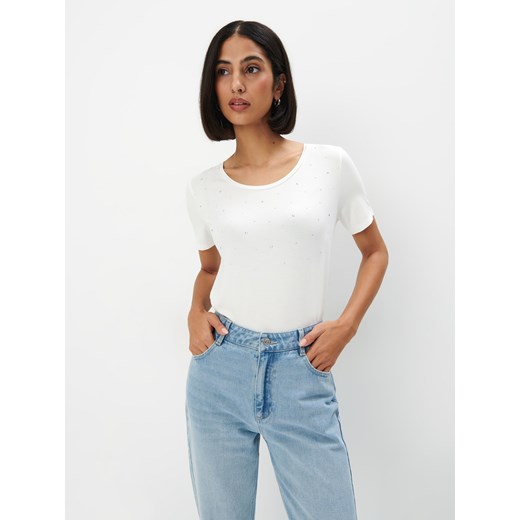Mohito - T-shirt z ozdobnymi elementami - biały Mohito XL Mohito