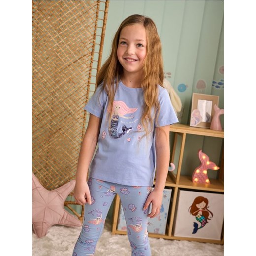 Sinsay - Koszulka z nadrukiem - niebieski ze sklepu Sinsay w kategorii Bluzki dziewczęce - zdjęcie 172301470