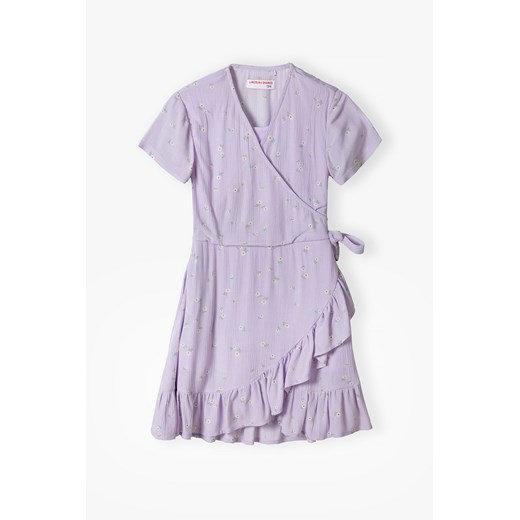 Fioletowa sukienka w drobne kwiatki - Lincoln&Sharks ze sklepu 5.10.15 w kategorii Sukienki dziewczęce - zdjęcie 172301932