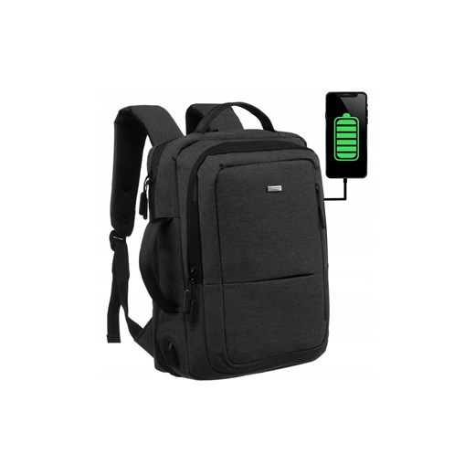 Plecak podróżny szary z miejscem na laptopa i portem USB ze sklepu 5.10.15 w kategorii Plecaki - zdjęcie 172302010
