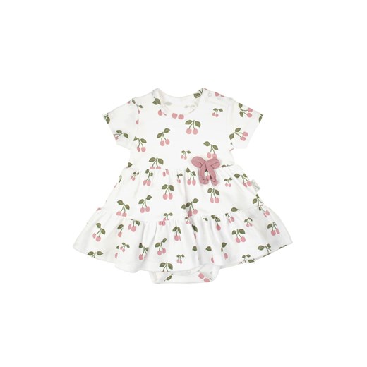 Sukienko-body z krótkim rękawem w wisienki dla dziewczynki ze sklepu 5.10.15 w kategorii Sukienki niemowlęce - zdjęcie 172302022
