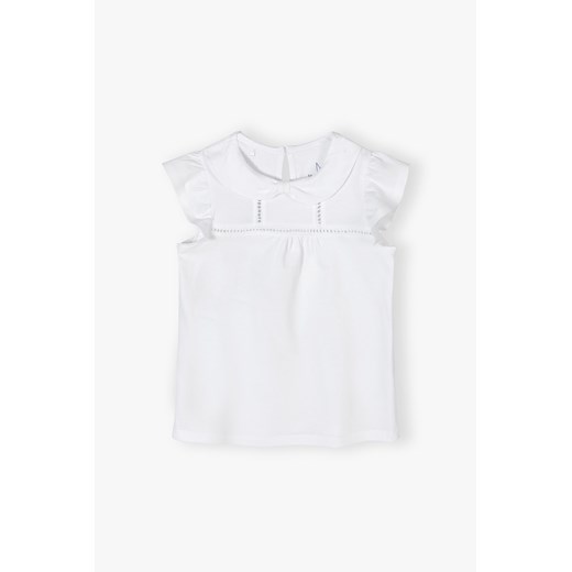 Biała elegancka bluzka dziewczęca z kołnierzykiem ze sklepu 5.10.15 w kategorii Bluzki dziewczęce - zdjęcie 172302024