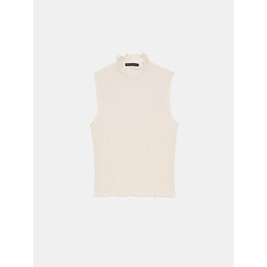 Mohito - Dzianinowa kremowa bluzka - kremowy ze sklepu Mohito w kategorii Bluzki damskie - zdjęcie 172302734