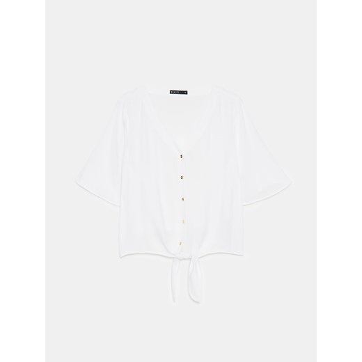 Mohito - Wiskozowa bluzka - biały ze sklepu Mohito w kategorii Bluzki damskie - zdjęcie 172302863