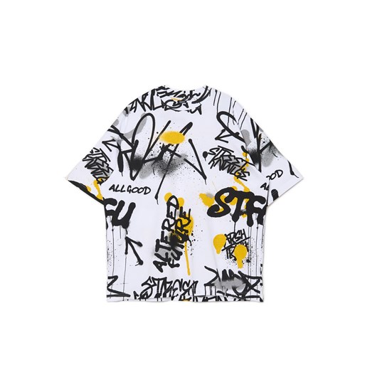 Cropp - Koszulka z nadrukiem typu graffiti - żółty ze sklepu Cropp w kategorii T-shirty męskie - zdjęcie 172302980
