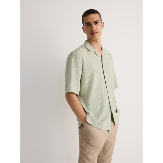 Reserved - Koszula ze struktralnej tkaniny - jasnozielony ze sklepu Reserved w kategorii Koszule męskie - zdjęcie 172303421