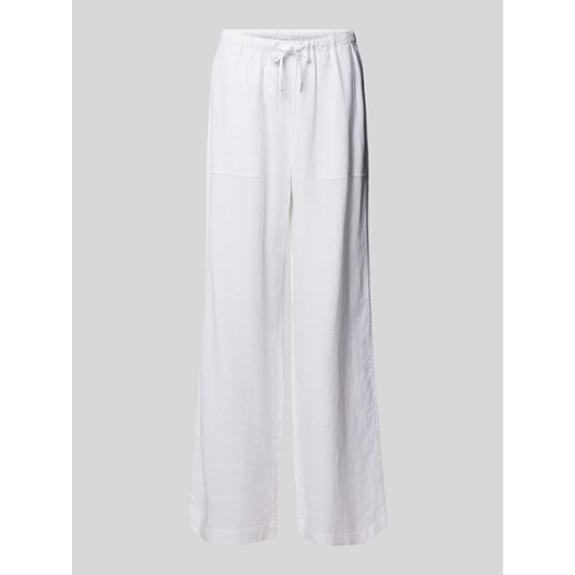 Spodnie lniane o kroju regular fit z nakładanymi kieszeniami ze sklepu Peek&Cloppenburg  w kategorii Spodnie damskie - zdjęcie 172305700