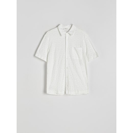 Reserved - Wzorzysta koszula comfort fit - złamana biel ze sklepu Reserved w kategorii Koszule męskie - zdjęcie 172306520