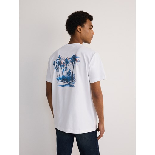 Reserved - T-shirt regular z nadrukiem - biały ze sklepu Reserved w kategorii T-shirty męskie - zdjęcie 172306581
