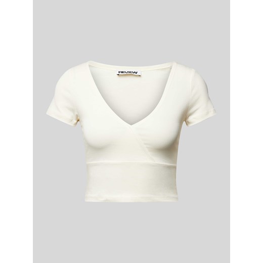 T-shirt krótki z dekoltem w serek ze sklepu Peek&Cloppenburg  w kategorii Bluzki damskie - zdjęcie 172308960