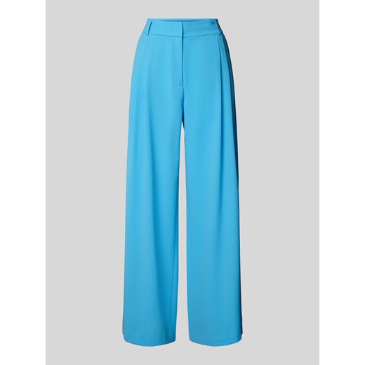 Spodnie materiałowe z szeroką nogawką i zakładkami w pasie ze sklepu Peek&Cloppenburg  w kategorii Spodnie damskie - zdjęcie 172309131