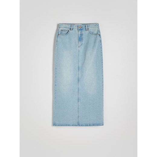 Reserved - Jeansowa spódnica midi - niebieski ze sklepu Reserved w kategorii Spódnice - zdjęcie 172310352