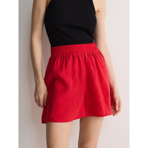 Reserved - Szorty z modalem - czerwony ze sklepu Reserved w kategorii Spódnice - zdjęcie 172310440