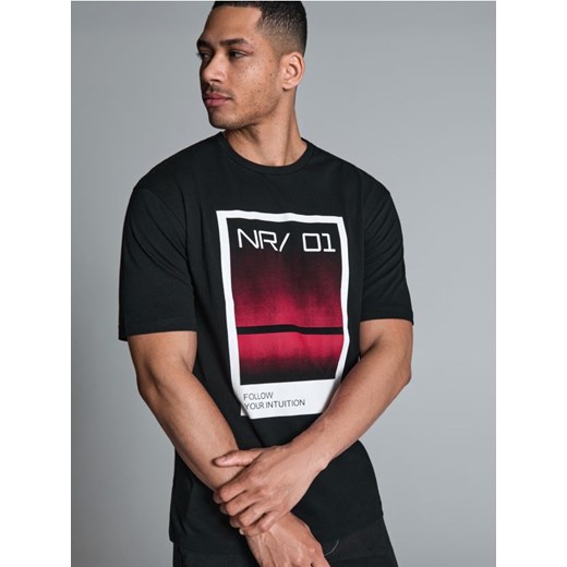 Sinsay - Koszulka z nadrukiem - czarny ze sklepu Sinsay w kategorii T-shirty męskie - zdjęcie 172312211
